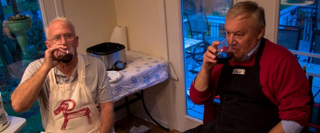 Grandpa and Mr. M. working hard to prepare the fish.